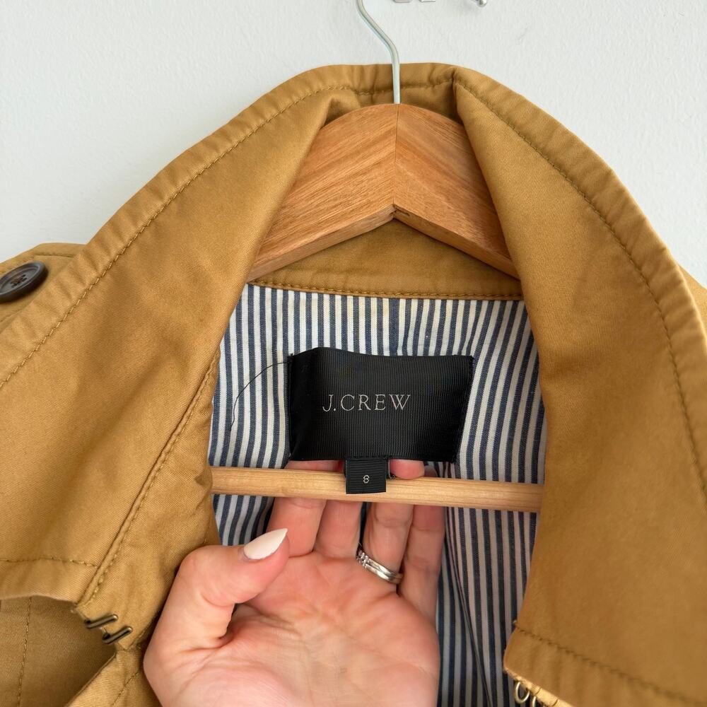 J. Crew City Double-Breasted Mid-Length Trench Coat Camel 8 - Picture 5 of 11